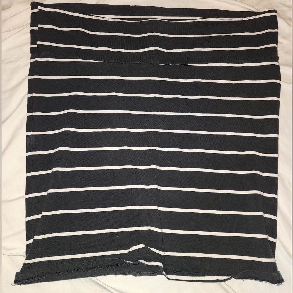 Torrid black&white stripe pencil skirt